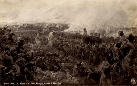 Ak Waterloo Wallonisch Brabant, H. Motte - Les deux derniers
carres a Waterloo