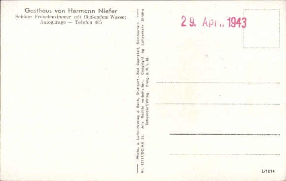 Postcard Notzingen Baden Württemberg, aerial view of houses, landscape, guesthouse Hermann Niefer
