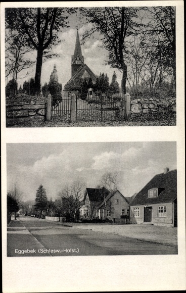 Ak Eggebek Kreis Flensburg, Kirche, Straßenansicht