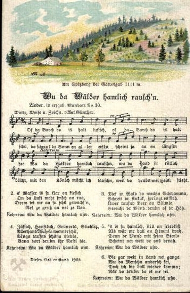30 individual song cards, Anton Günther