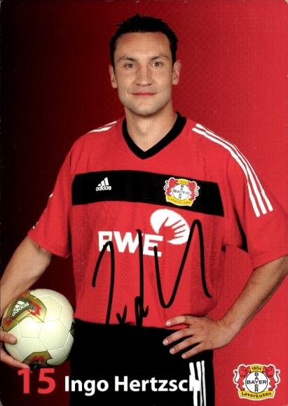Autogrammkarte Fußballer Ingo Hertzsch, Bayer 04 Leverkusen, Autogramm