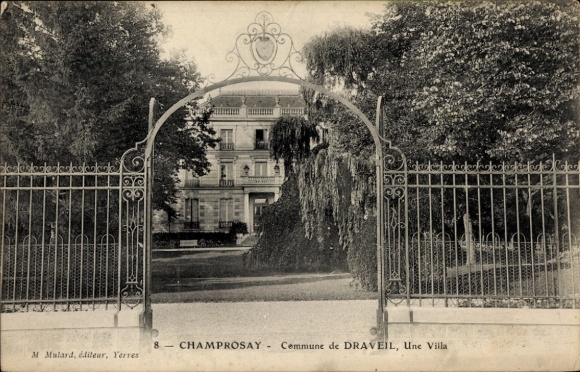 Ak Draveil Essonne, Eine Villa in  umgeben von einem Zaun.