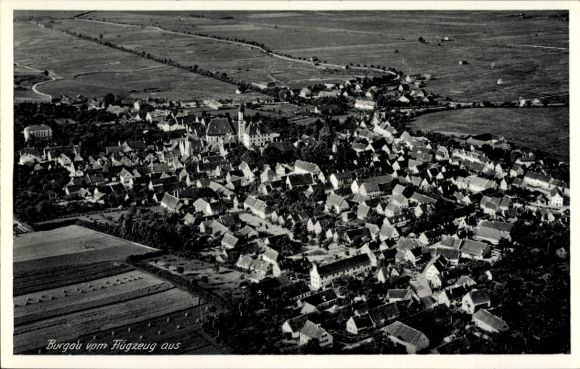Ak Burgau in Schwaben, Fliegeraufnahme