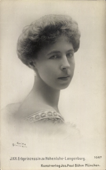 Ak Erbprinzessin zu Hohenlohe-Langenburg, Portrait