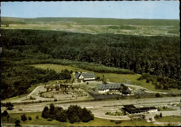 Postcard Reinhardshain in Hesse, Federal Highway Rest Area, Panorama, Schmiedel