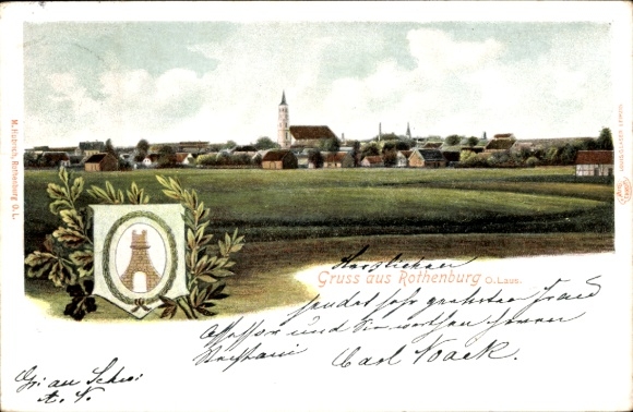 PC Rothenburg Oberlausitz, view of the town with field