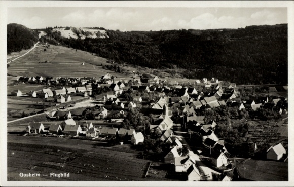 Postcard Gosheim in Württemberg, aerial photograph