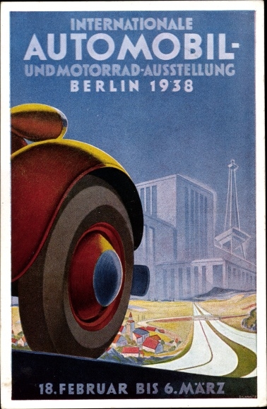 Künstler Ak Berlin, Internationale Automobil- und Motorrad Ausstellung 1938