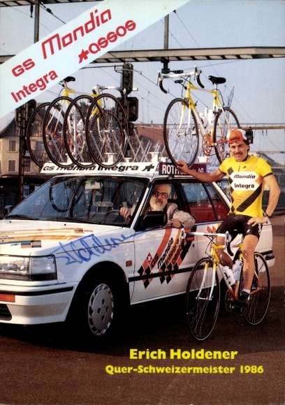 Autograph card cyclist Erich Holdener, autograph