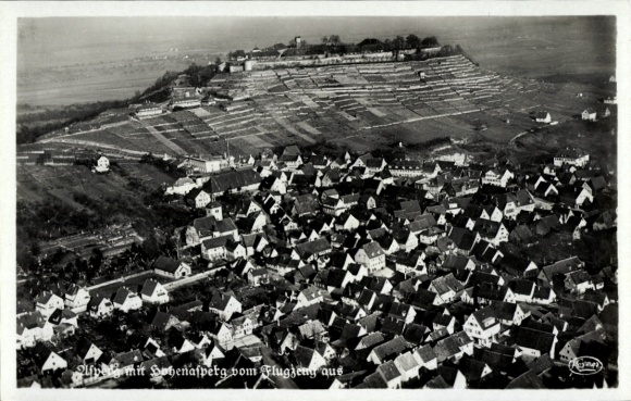 Ansichtkaart Asperg in Württemberg, luchtfoto, Hohenasperg