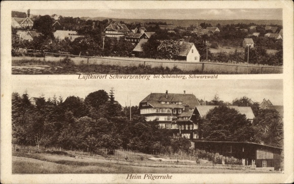 Postcard Schwarzenberg (Kreis Calw) Schömberg in the Black Forest, landscape with houses, climatic health resort Sch...