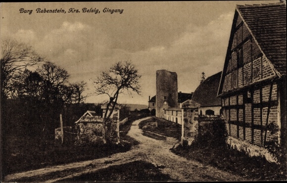 Postcard Raben Rabenstein Fläming Brandenburg, Rabenstein Castle entrance