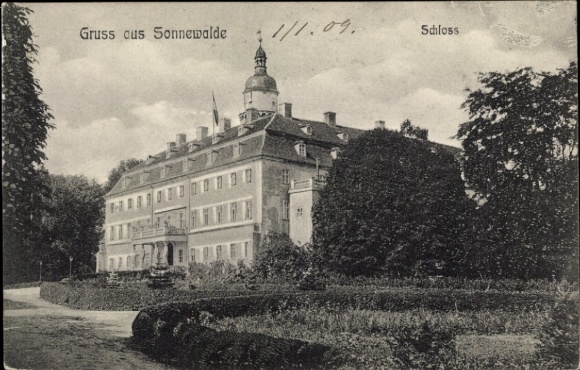 Postcard Sonnewalde in Lower Lusatia, Castle