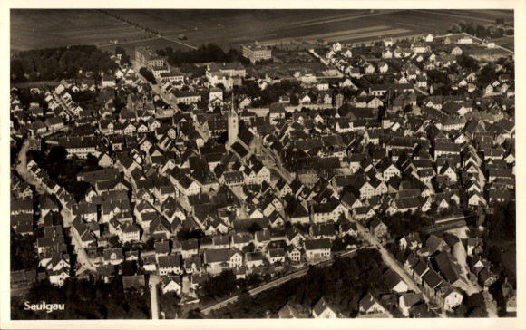 Ak Bad Saulgau in Oberschwaben, Fliegeraufnahme