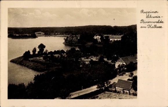 Postcard Binenwalde Albertinenhof, Ruppiner Schweiz, Kalksee