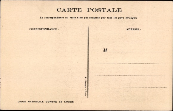 Artist Postcard Poulbot, Francisque, You therefore never sleep, from bedbugs