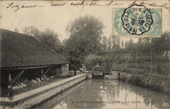 CPA Gretz Armainvilliers Seine et Marne, Le Lavoir