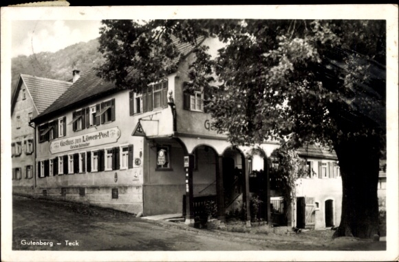 Postcard Gutenberg in Württemberg, Tesk, Gasthaus zum Löwen Post