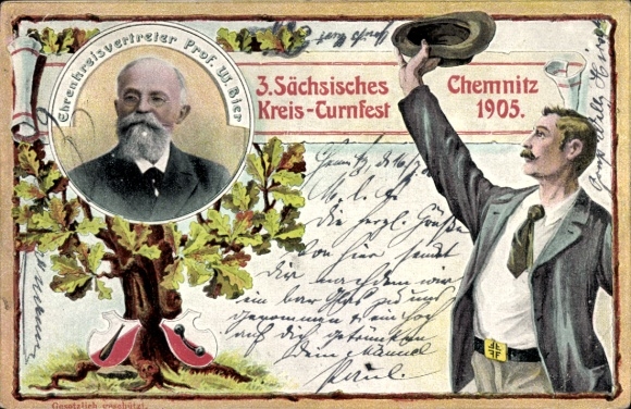 Chromo-Litho Chemnitz in Saxony, 3rd Saxon District Gymnastics Festival 1905, Prof. W. Bier