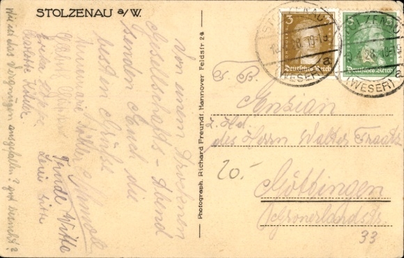 Postcard Stolzenau an der Weser, Frederking's Confectionery and Cafe