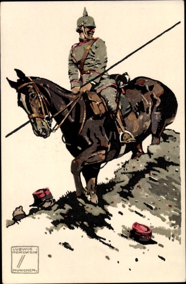 Artist PC Hohlwein, Ludwig, German cavalryman, Frenchman