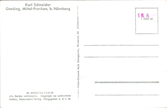 Postcard Greding Middle Franconia, aerial photograph