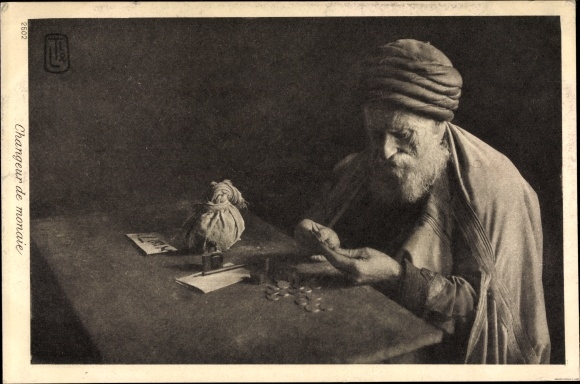 Postcard Changeur de monaie, coins, money