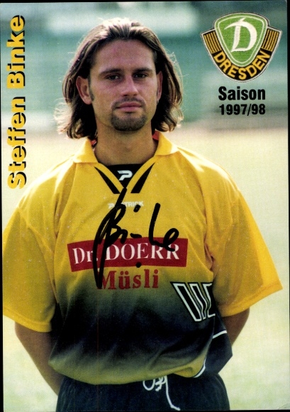 Autogrammkarte Fußballer Steffen Binke, SG Dynamo Dresden, Autogramm