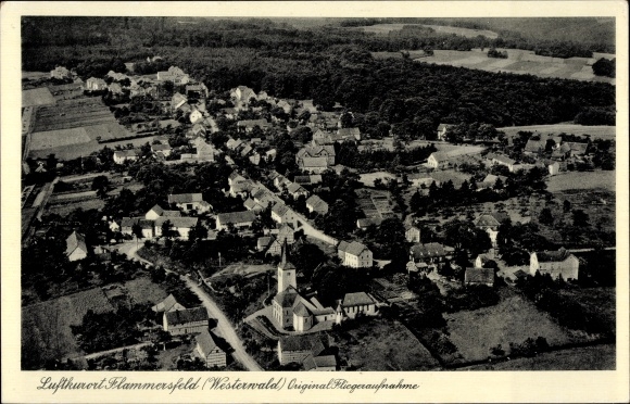Ak Flammersfeld in het Westerwald, afstandsfoto, luchtfoto