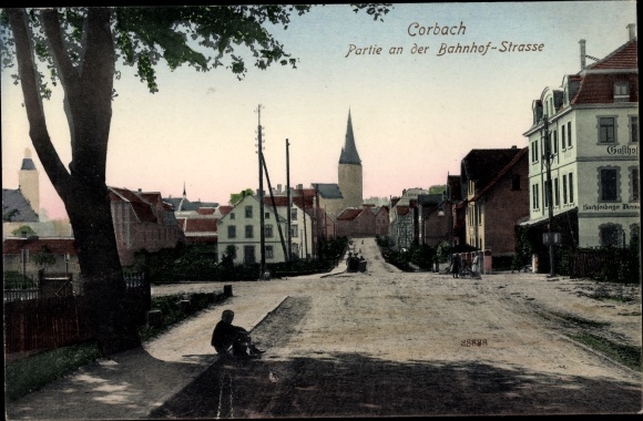 Postcard Korbach in Hesse, Bahnhofstrasse