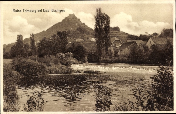 Postcard Trimberg Elfershausen in Unterfranken, Ruine Trimburg