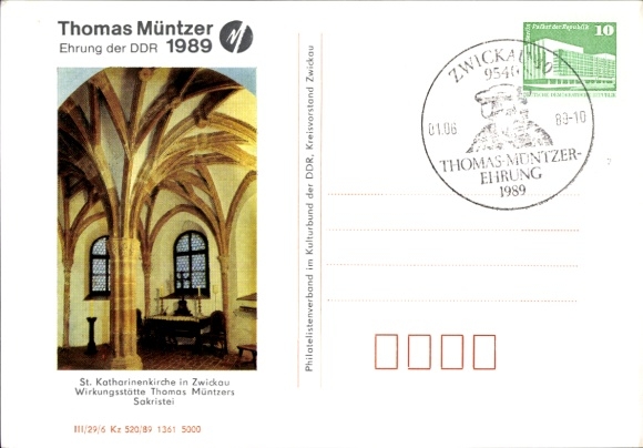 Postcard Zwickau in Saxony, St. Catherine's Church