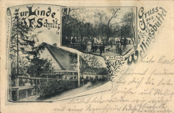 Ansichtkaart Hamburg Wandsbek Wellingsbüttel, Gasthaus zur Linde