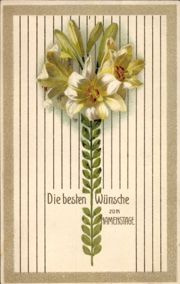 Postcard Best Wishes for Name Day, Orchids