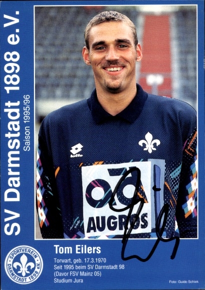 Autogrammkarte Fußballer Tom Eilers, SV Darmstadt 98, Autogramm