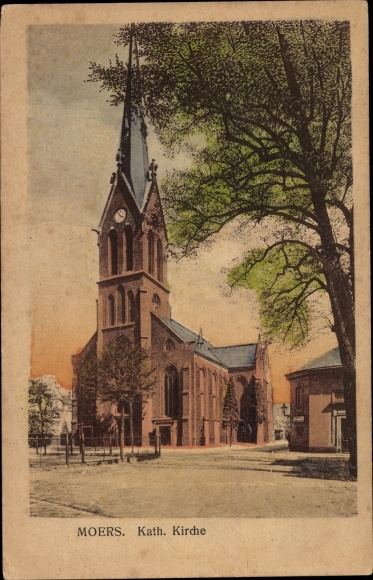 Postcard Moers am Niederrhein, Catholic Church