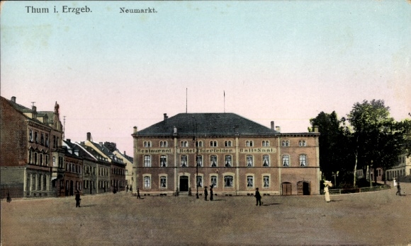 Ak Thum im Erzgebirge Sachsen, Neumarkt, Restaurant, Hotel Thierfelden