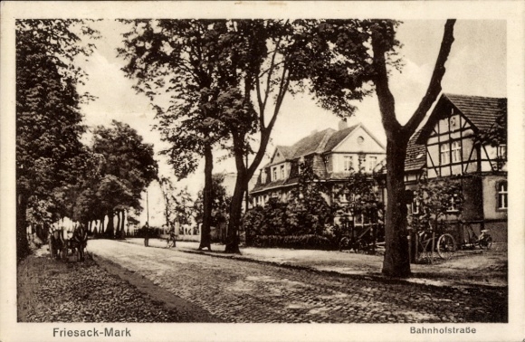 Postcard Friesack in Havelland, Bahnhofstraße