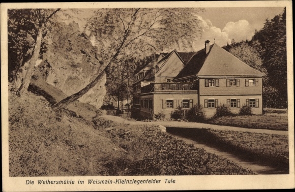 Postcard Weihersmühle Weismain Upper Franconia, Gasthof Pension Forelle