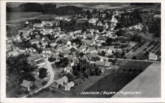 Postcard Jedesheim Illertissen in Swabia, aerial photograph