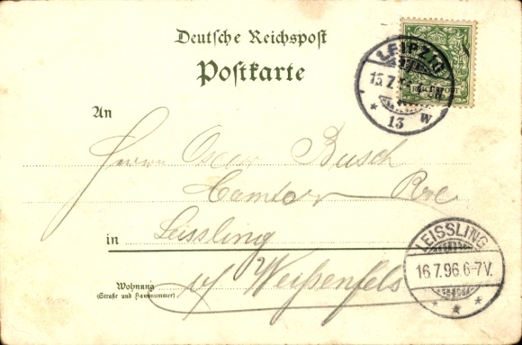Chromo-Litho Berlin Treptow, Trade Exhibition 1896, Building for Fishing and Sports, Food