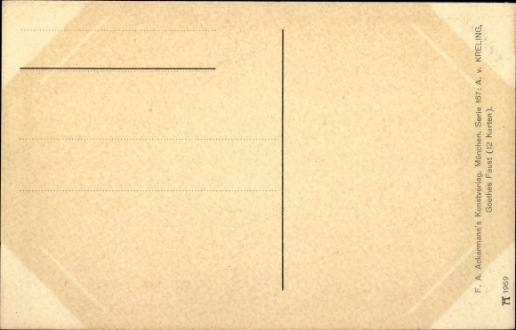 Kunstenaar Ak Kreling, Faust IX., Valentins Tod, Ackermann 1969