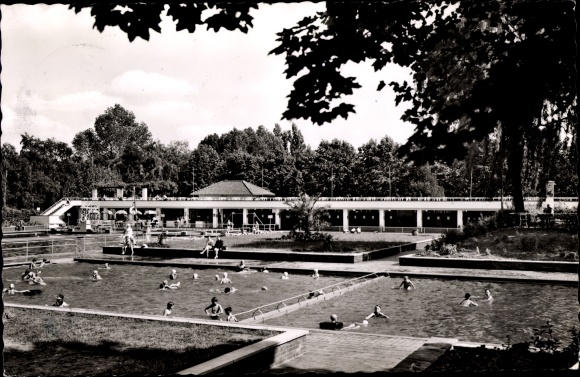 Postcard Werne on the Lippe Westphalia, warm spring bath, brine, outdoor pool