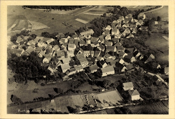 Ak Buch am Ahorn Ahorn in Baden, Fliegeraufnahme