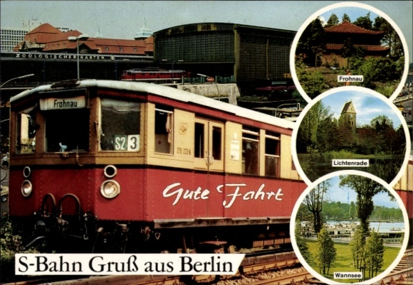 Postcard Berlin, S-Bahn, Have a nice trip, Frohnau, Lichtenrade, Wannsee, Zoologischer Garten station