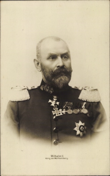 Ak König Wilhelm II von Württemberg, Portrait, Uniform, Orden
