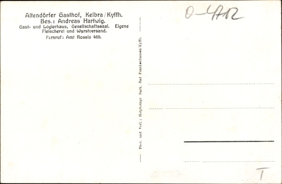 Postcard Kelbra am Kyffhäuser, Altendörfer Gasthof, Kaiser Wilhelm Monument