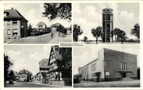 Postcard Mörfelden Walldorf Hessen, water tower, city views