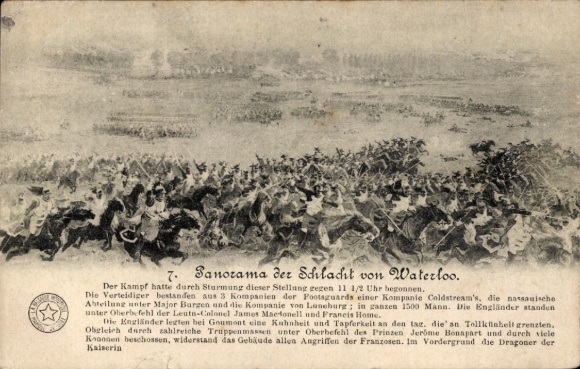 Ak Waterloo Wallonisch Brabant, Panorama der Schlacht
