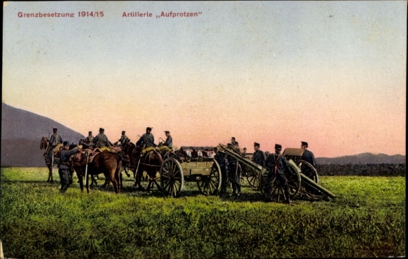 PC border occupation 1914, artillery posing, Swiss soldiers, World War I